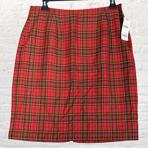 Tailor B. Moss Red Tartan Plaid Lined Skirt Size 6 Knee Length Preppy Career NWT